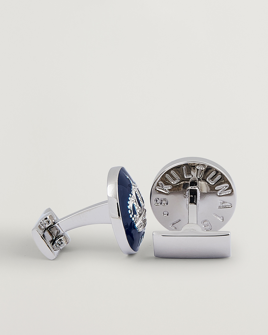 Herr | Studentkostym | Skultuna | Cuff Links The Crown Silver/Royal Blue