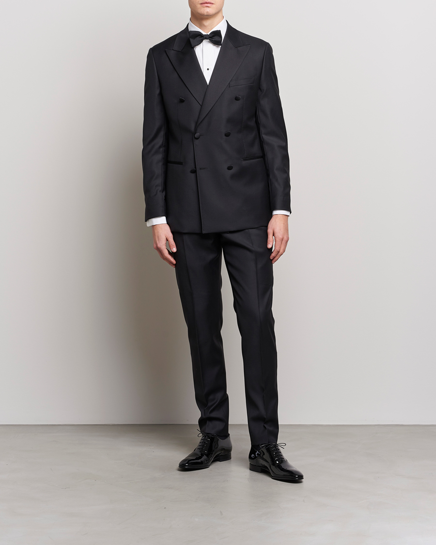 Herr | Kostym Bröllop | Eton | Slim Fit Tuxedo Shirt Black Ribbon White