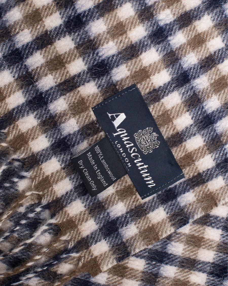 Aquascutum Club Check Wool Scarf Vicuna