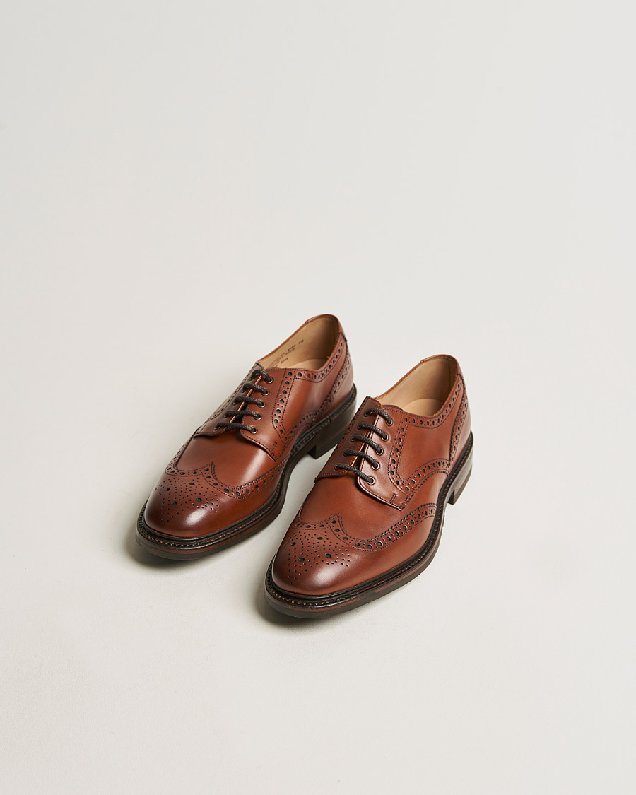 Herr | Brogues | Loake 1880 | Chester Dainite Brogue Mahogany Burnished Calf