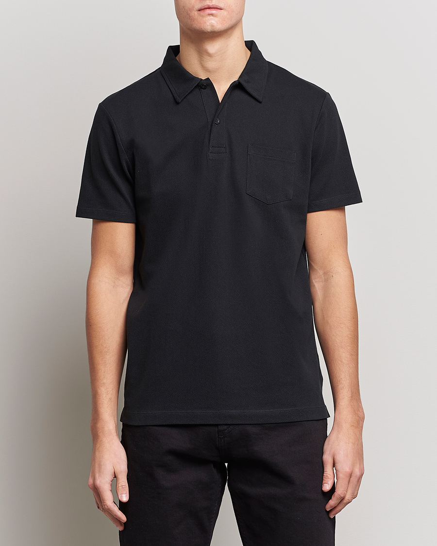 Herr | Sunspel | Sunspel | Riviera Polo Shirt Black