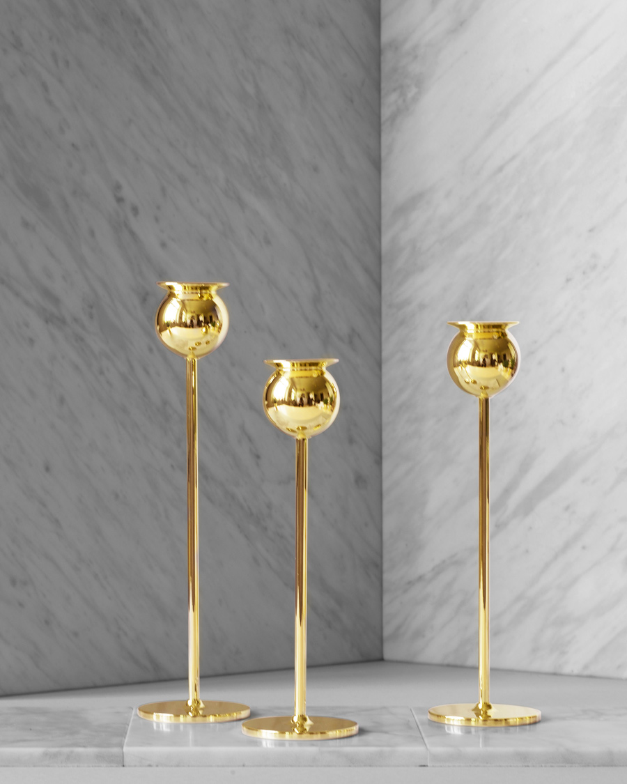 Herr | Till hemmet | Skultuna | The Tulip Candlestick Brass Set of Three