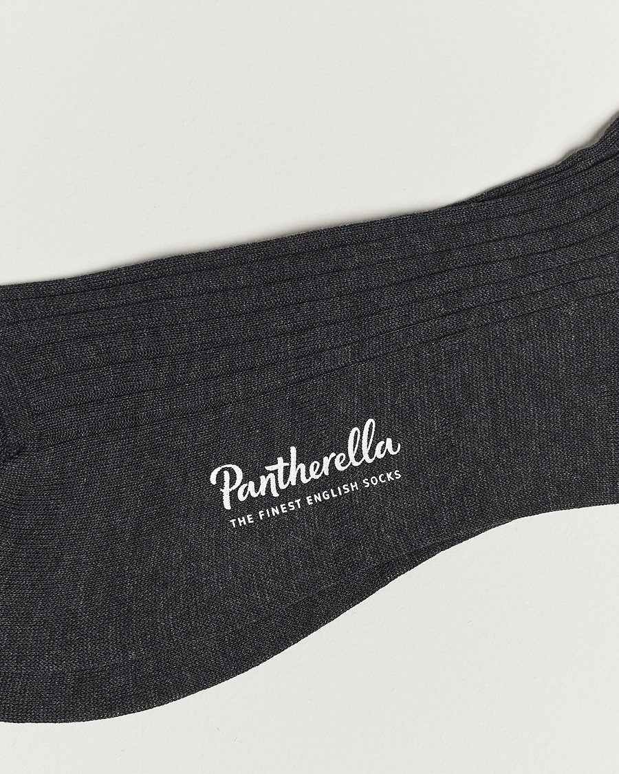 Herr | Pantherella | Pantherella | Vale Cotton Long Socks Dark Grey