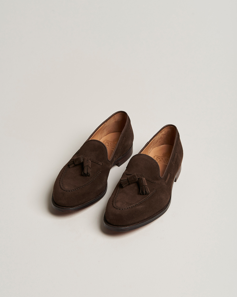 Herr |  | Crockett & Jones | Cavendish Tassel Loafer Dark Brown Suede