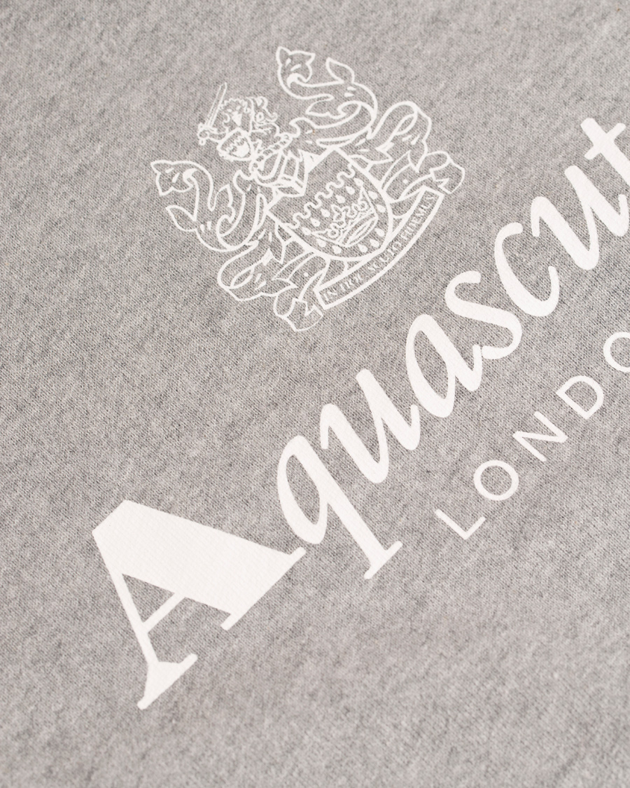 Aquascutum Henry Logo Crew Neck Sweater Grey Melange