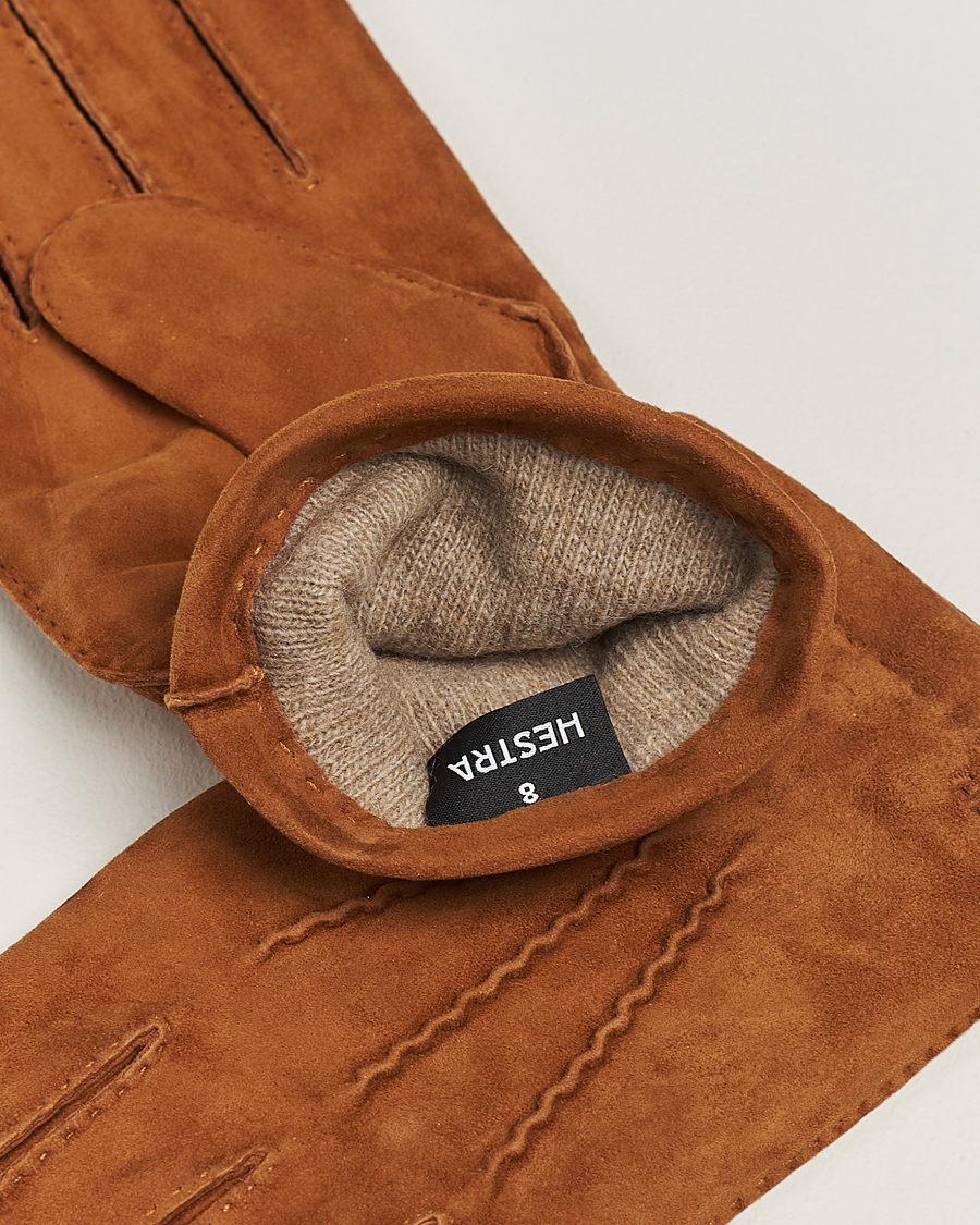 Herr | Hestra | Hestra | Arthur Wool Lined Suede Glove Cognac