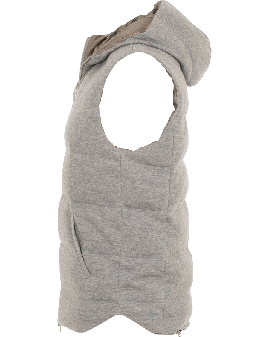 Gran Sasso H2 Wool Reversible Padded Vest Light Grey | Herr - Care