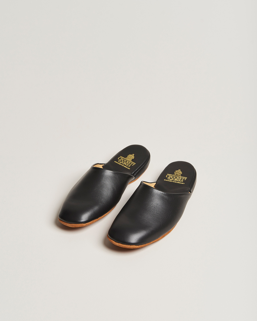 Herr |  | Crockett & Jones | Mule Calf Home Slipper Black