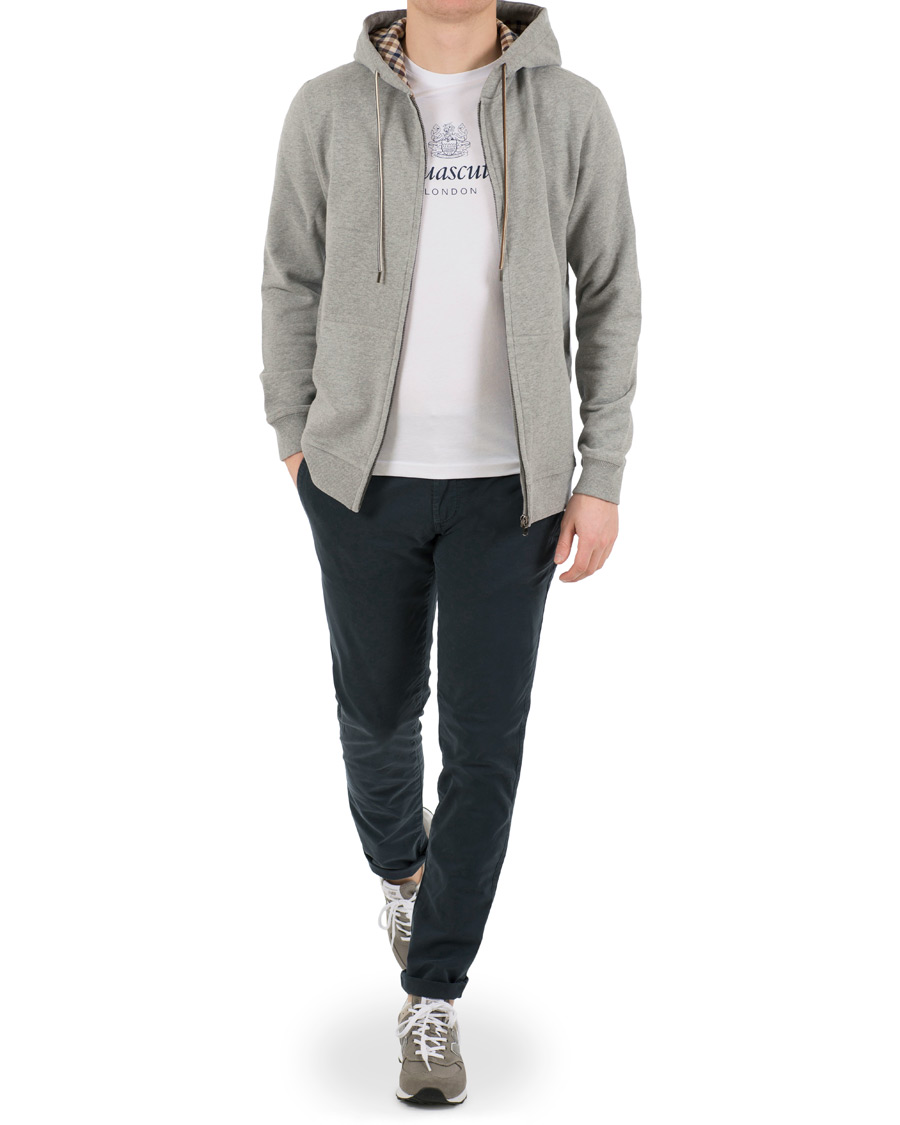 Aquascutum Arlo Full Zip Hoodie Grey Melange