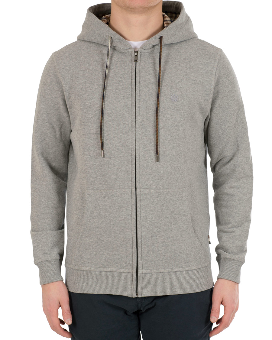 Aquascutum Arlo Full Zip Hoodie Grey Melange