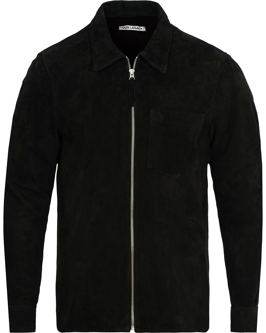 Our Legacy Suede Zip Shirt Jacket Black hos CareOfCarl.se