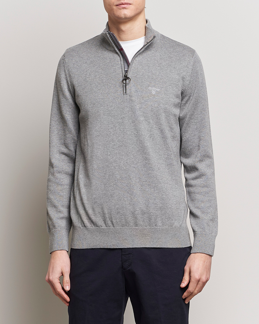 Herr | Under 1000 | Barbour Lifestyle | Cotton Half Zip Grey Marl