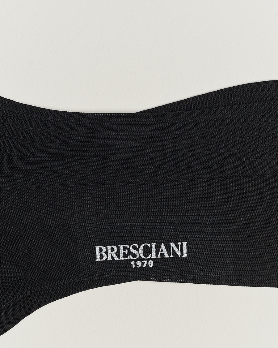 Herr | Bresciani | Bresciani | Cotton Ribbed Short Socks Black