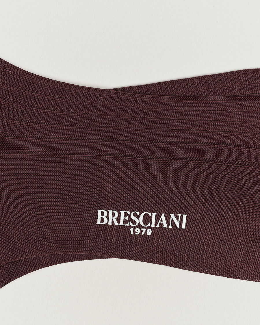 Herr | Bresciani | Bresciani | Cotton Ribbed Short Socks Burgundy