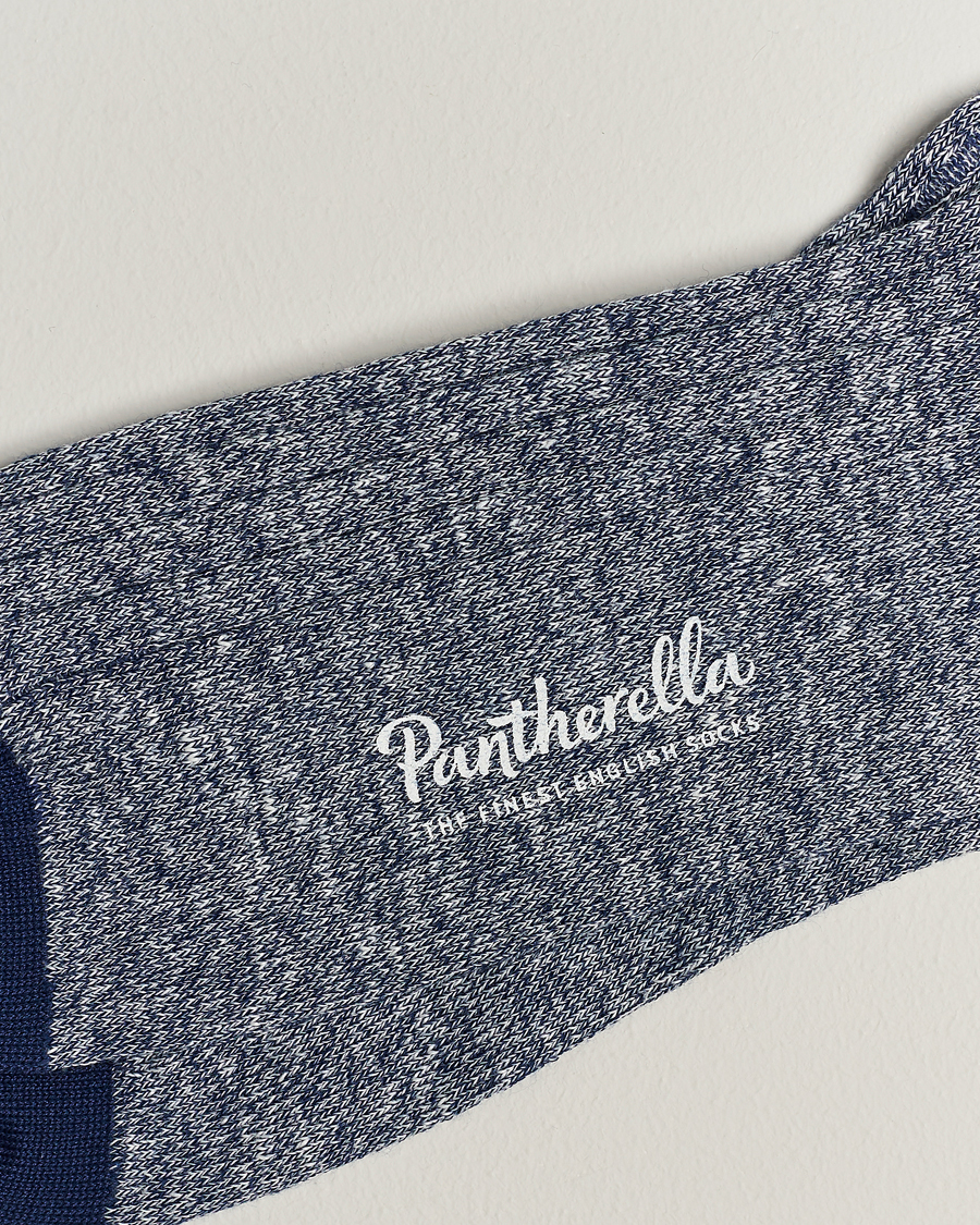 Herr |  | Pantherella | Hamada Linen/Cotton/Nylon Sock Indigo