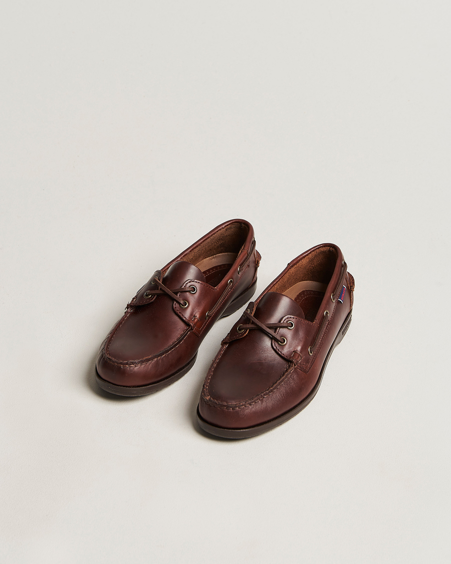 Herr | Preppy Authentic | Sebago | Endeavor Oiled Leather Boat Shoe Brown