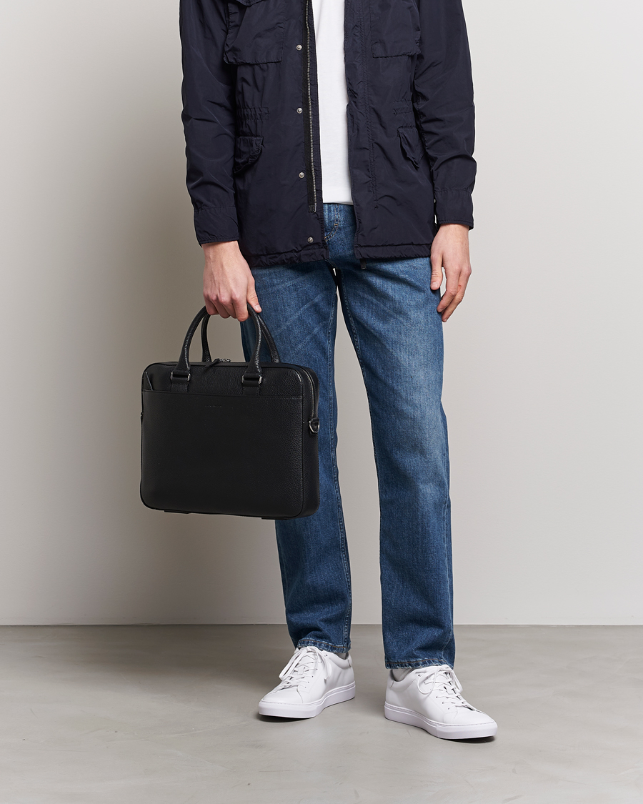 Herr | Portföljer | Tiger of Sweden | Bosun Grained Leather Briefcase Black