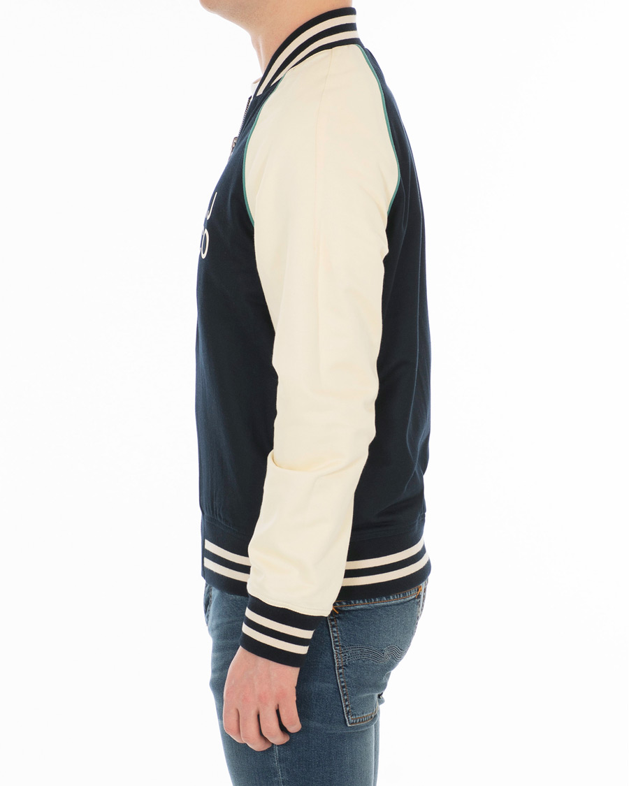 Nudie Jeans Mark Baseball Reversible Jacket White/Navy | Herr