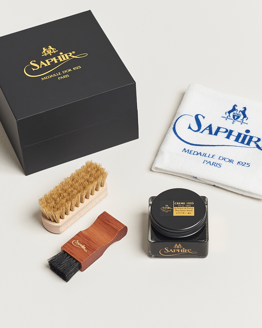 Herr | Skor | Saphir Medaille d\'Or | Gift Box Creme Pommadier Black & Brush