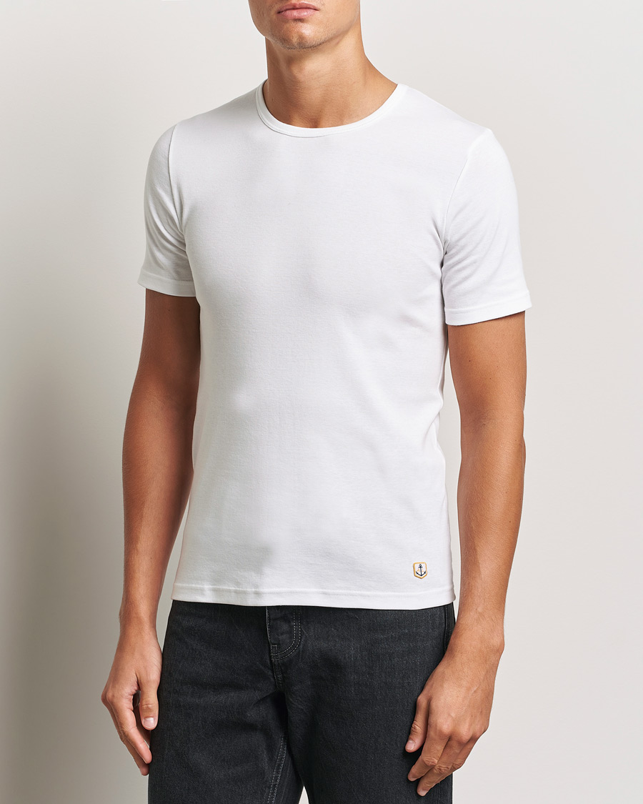 Herr | Multipack | Armor-lux | 2-Pack Crew Neck T-Shirt White/Grey Melange