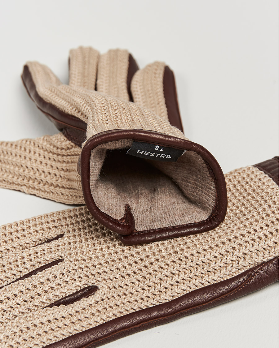 Herr | Hestra | Hestra | Adam Crochet Wool Lined Glove Chestnut/Beige