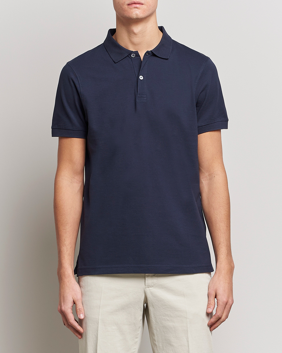 Herr | Pikéer | Sunspel | Short Sleeve Pique Polo Navy