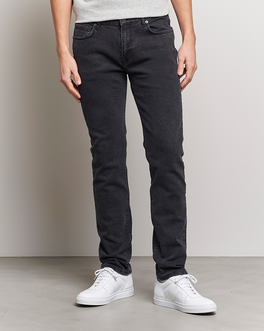 Herr | Svarta jeans | Jeanerica | SM001 Slim Jeans Used Black