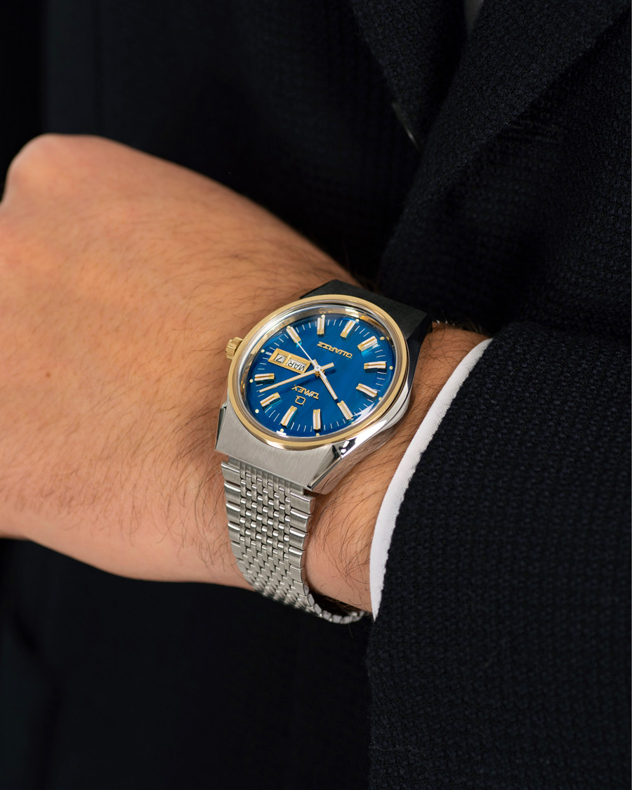 Herr |  | Timex | Q Reissue 1978 Falcon Eye 38mm Steel/Blue Dial