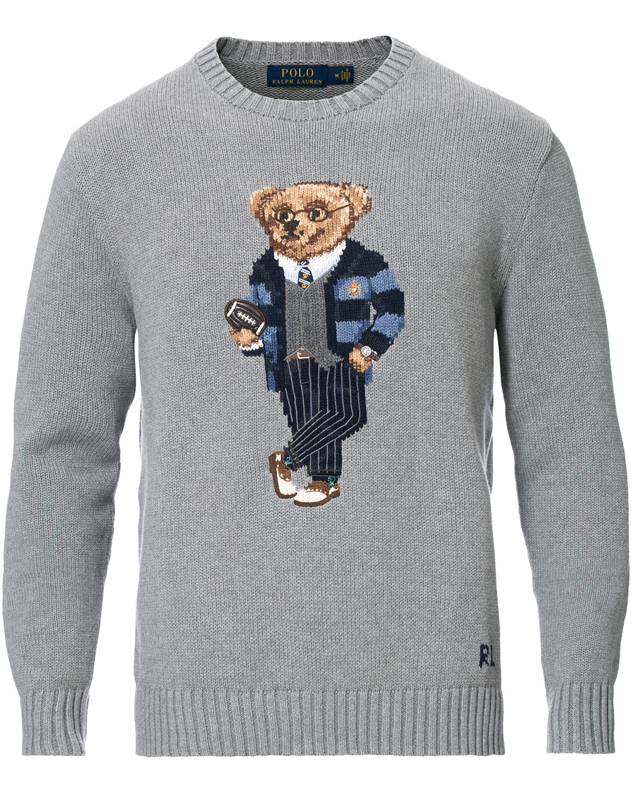 Polo Ralph Lauren Knitted Bear Sweater Grey Heather