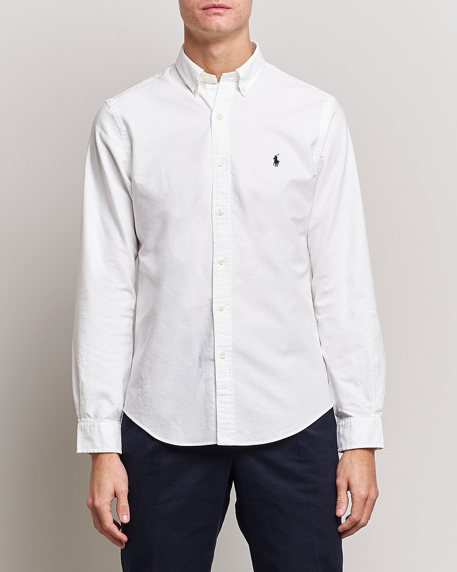 Herr | Preppy Authentic | Polo Ralph Lauren | Slim Fit Garment Dyed Oxford Shirt White