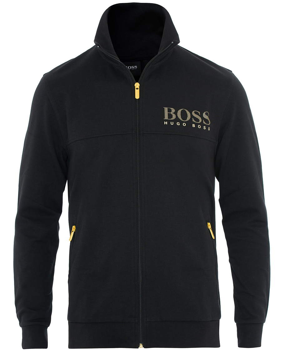 Boss tracksuit black hot sale and gold