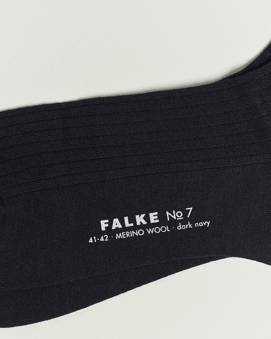 Herr |  |  | Falke No. 7 Finest Merino Ribbed Socks Dark Navy