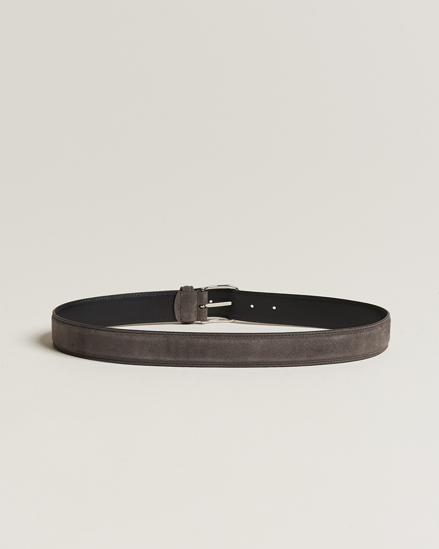 Herr | Släta bälten | Anderson\'s | Suede 3,5 cm Belt Grey