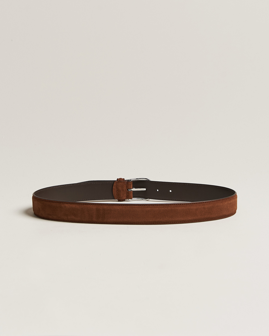 Herr |  | Anderson\'s | Suede 3,5 cm Belt Brown