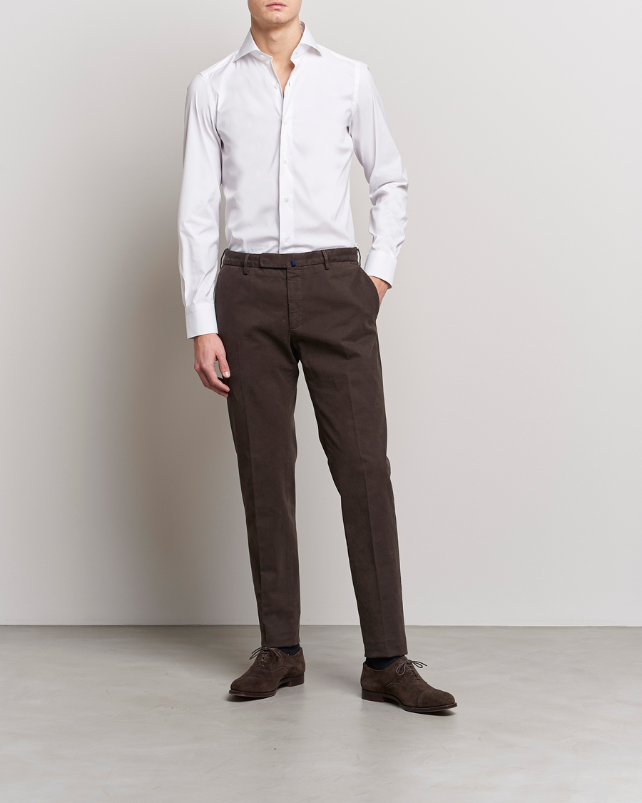 Herr | Formella | Finamore Napoli | Milano Slim Fit Stretch Shirt White