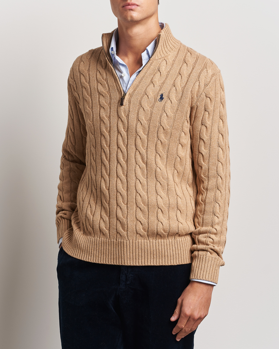 Herr |  | Polo Ralph Lauren | Cotton Cable Half Zip Camel Melange