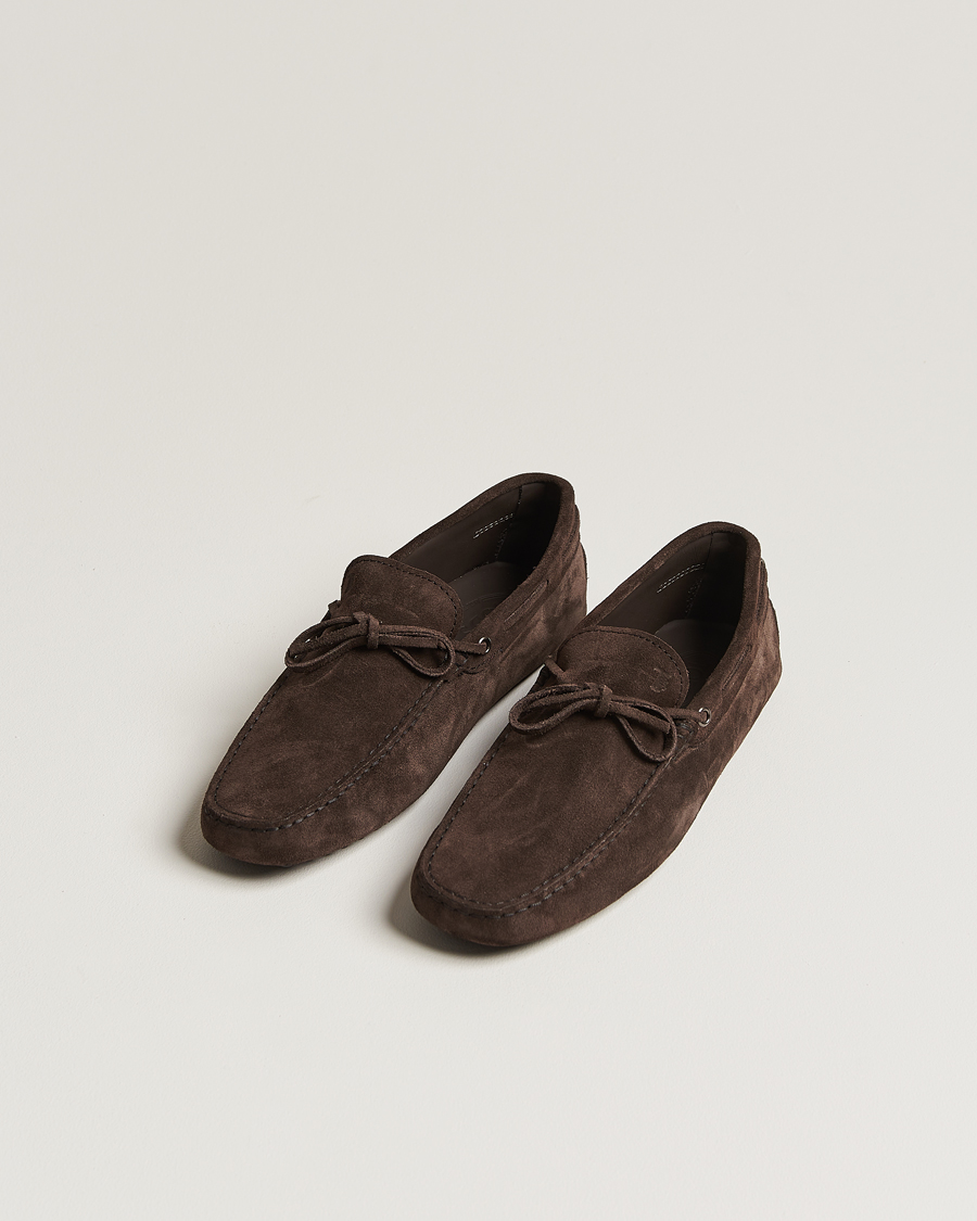 Herr |  | Tod's | Lacetto Gommino Carshoe Dark Brown Suede