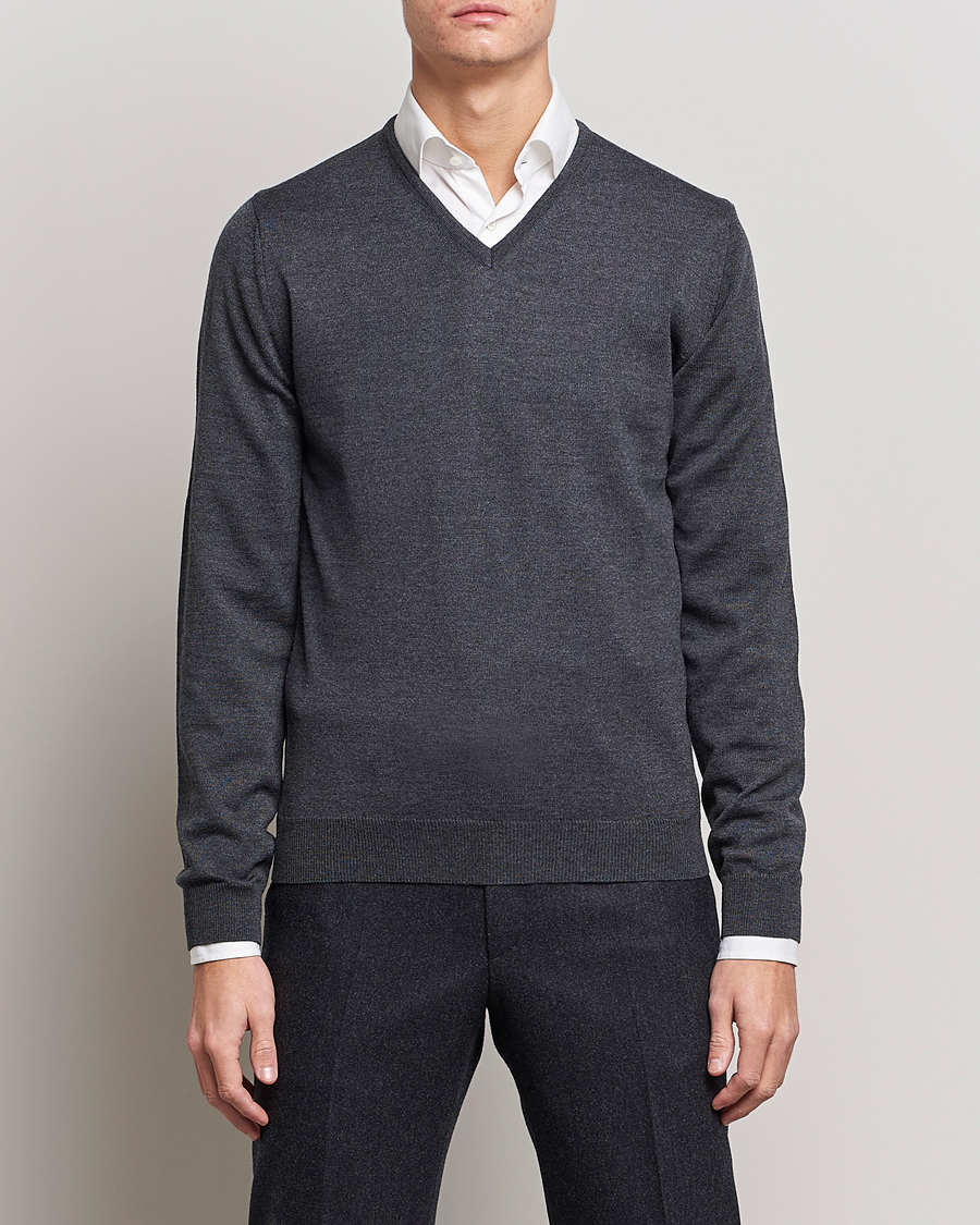 Stenströms factory Merino Full Zip Charcoal Grey