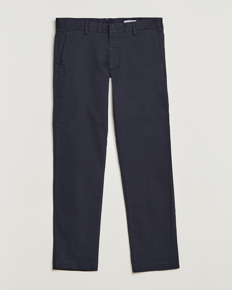 Herr | Byxor | NN07 | Theo Regular Fit Stretch Chinos Navy Blue