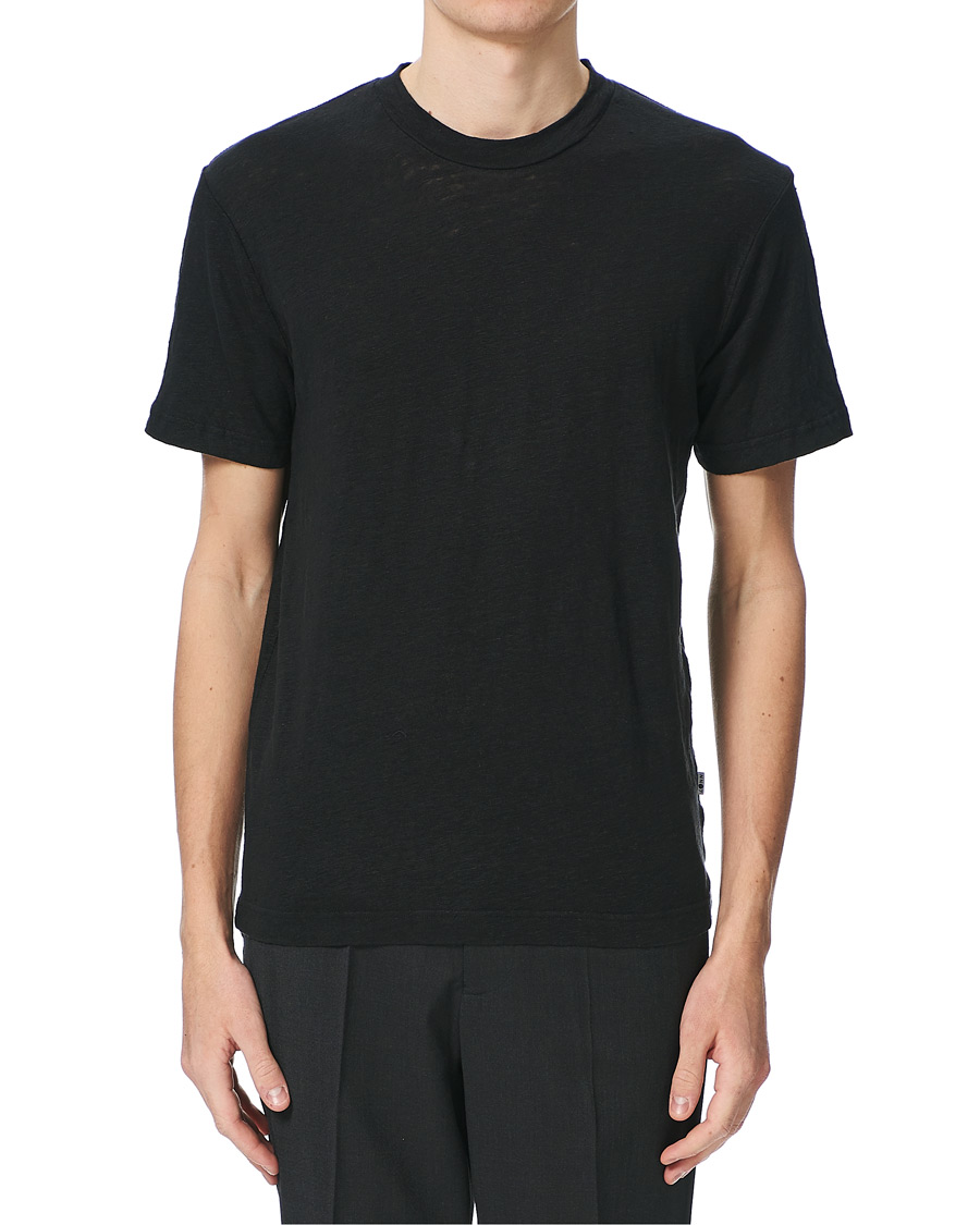 NN07 Dylan Linen Crew Neck Tee Black hos CareOfCarl