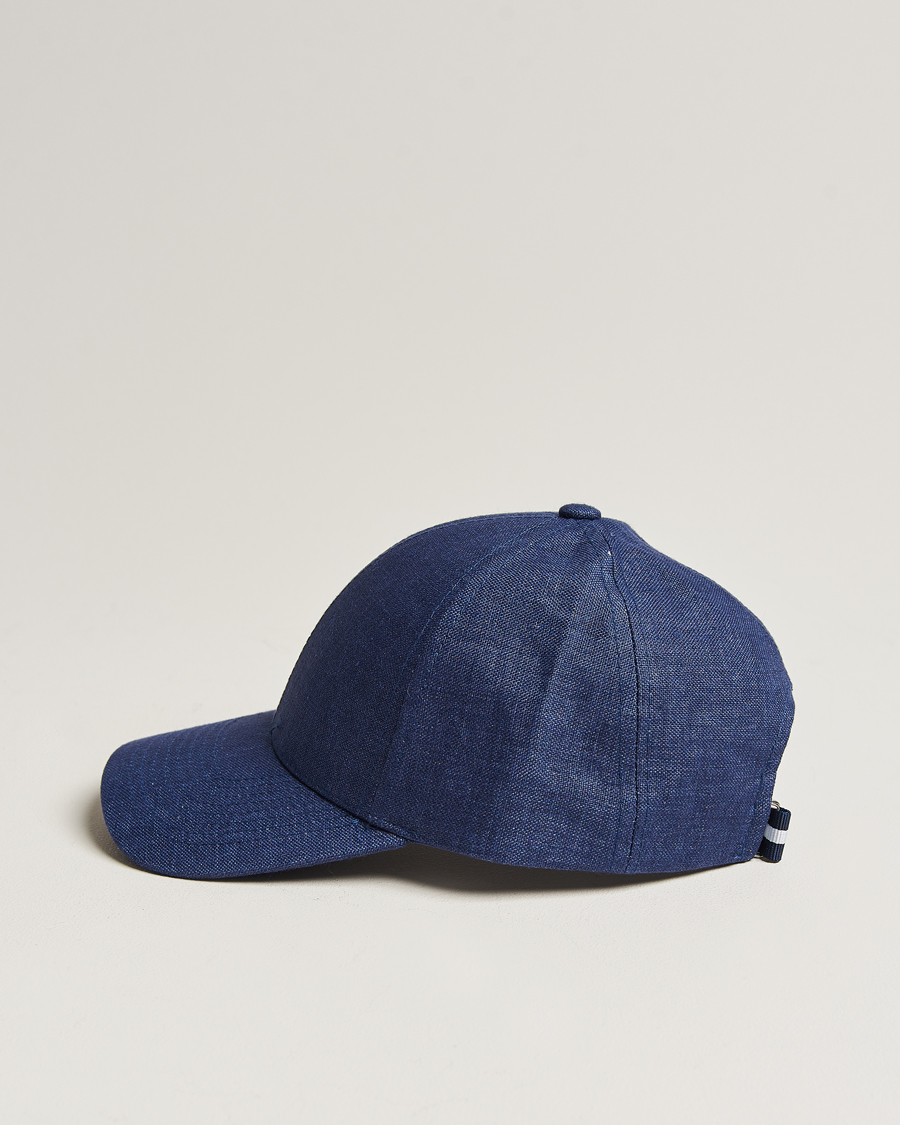 Herr | Accessoarer | Varsity Headwear | Linen Baseball Cap Oxford Blue