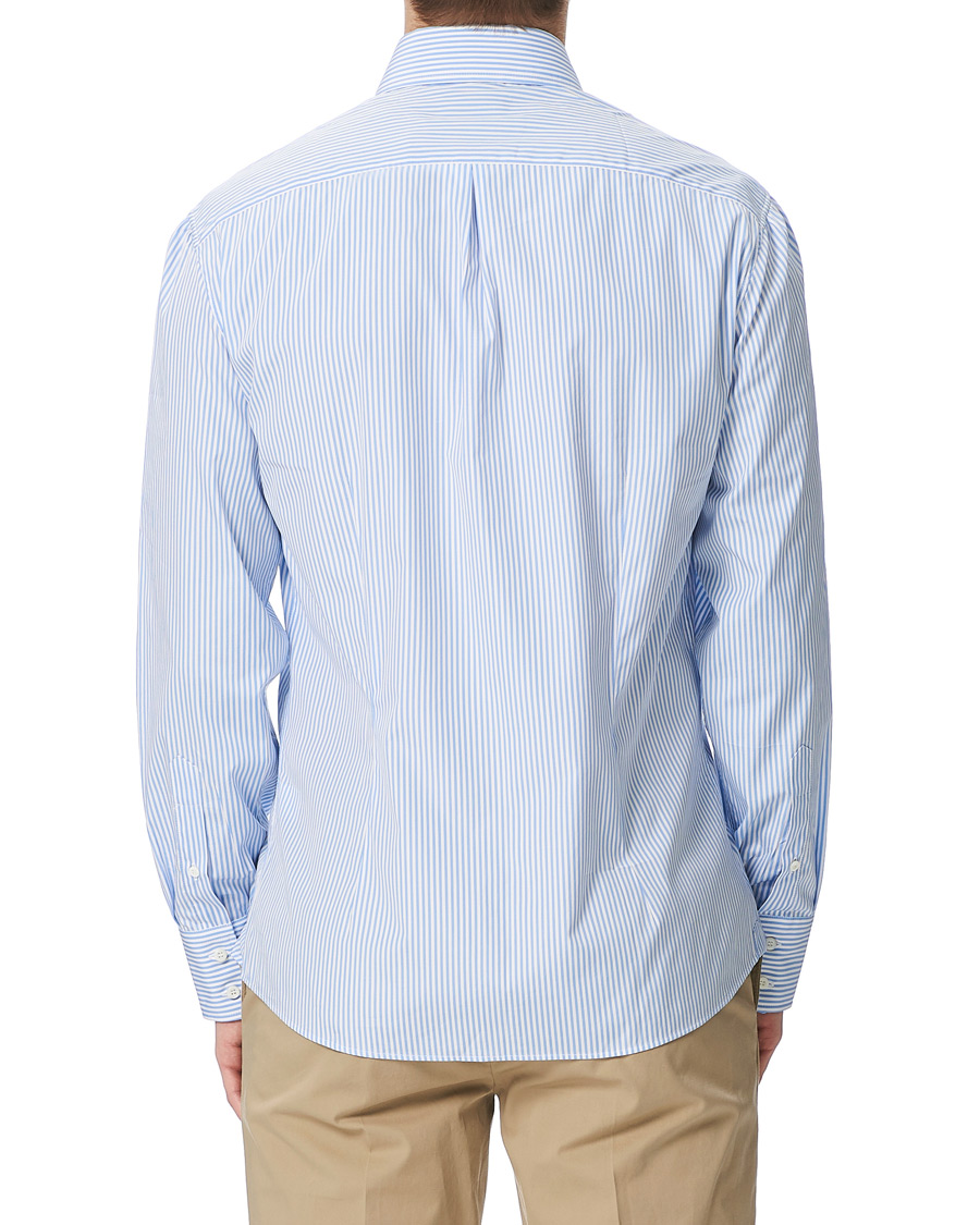 Herr | Skjortor | Brunello Cucinelli | Slim Fit Striped Poplin Shirt Light Blue