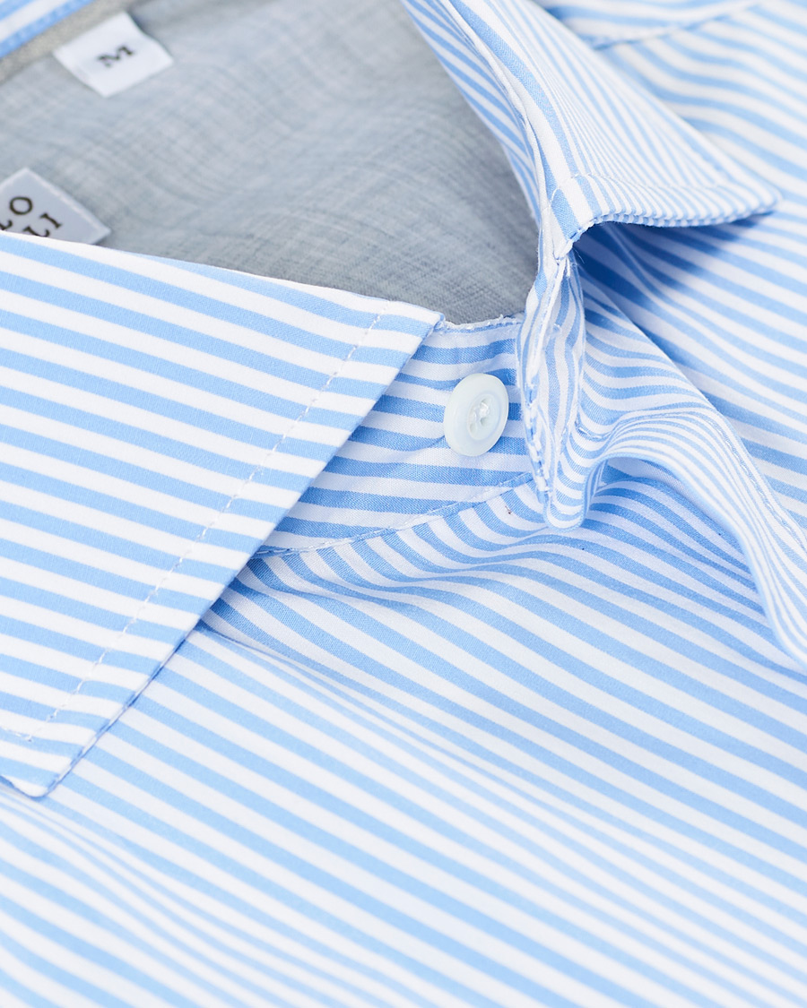 Herr | Skjortor | Brunello Cucinelli | Slim Fit Striped Poplin Shirt Light Blue