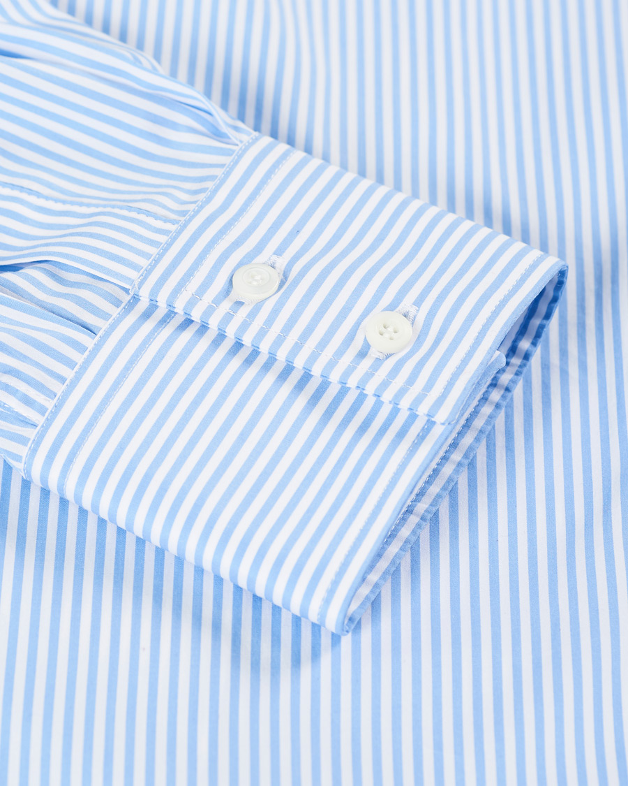 Herr | Skjortor | Brunello Cucinelli | Slim Fit Striped Poplin Shirt Light Blue