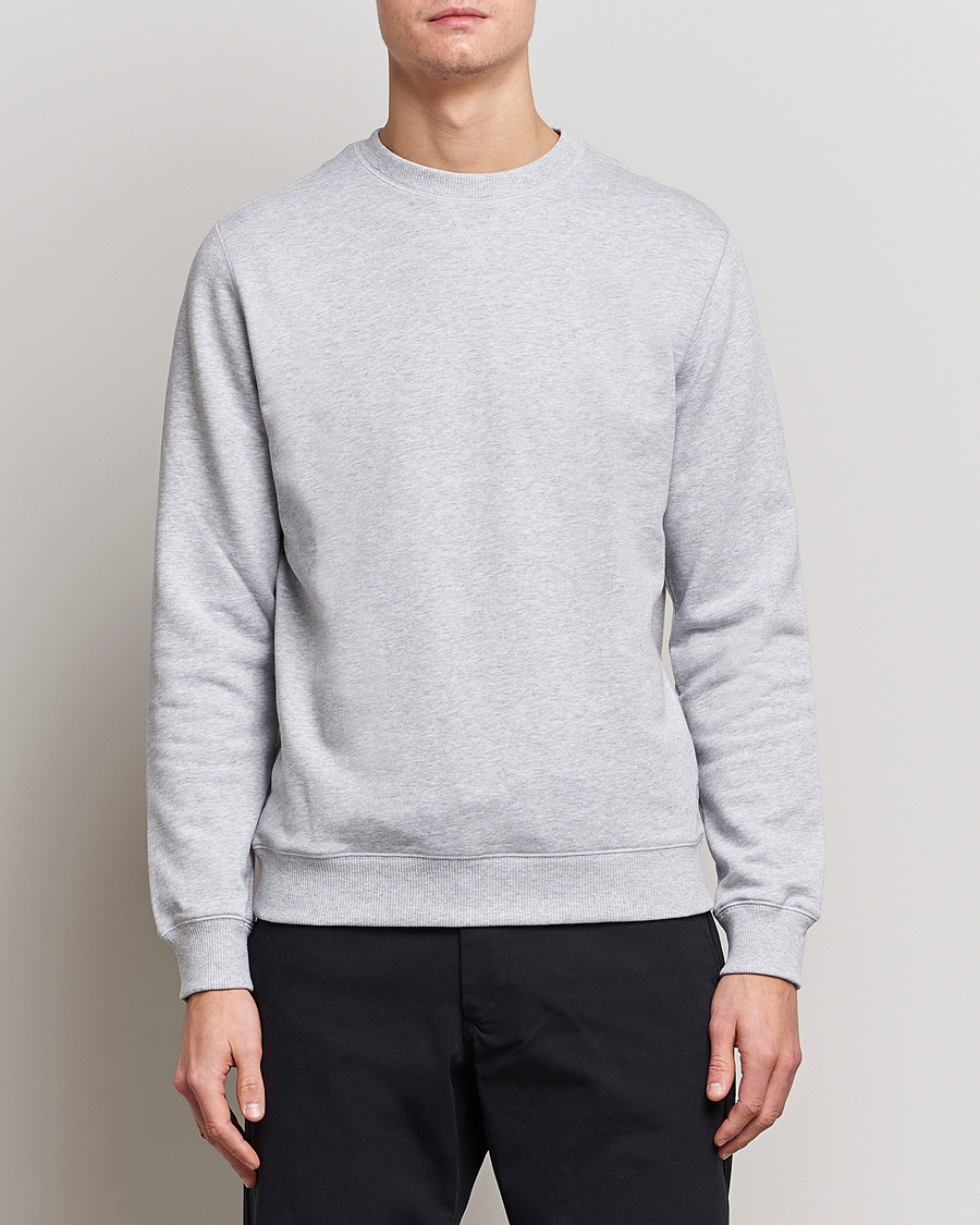 Herr | Personal Classics | Stenströms | Cotton Collage Crew Neck Grey Melange