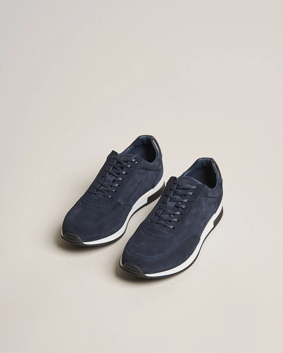 Herr | Skor | Design Loake | Loake 1880 Bannister Running Sneaker Navy Suede