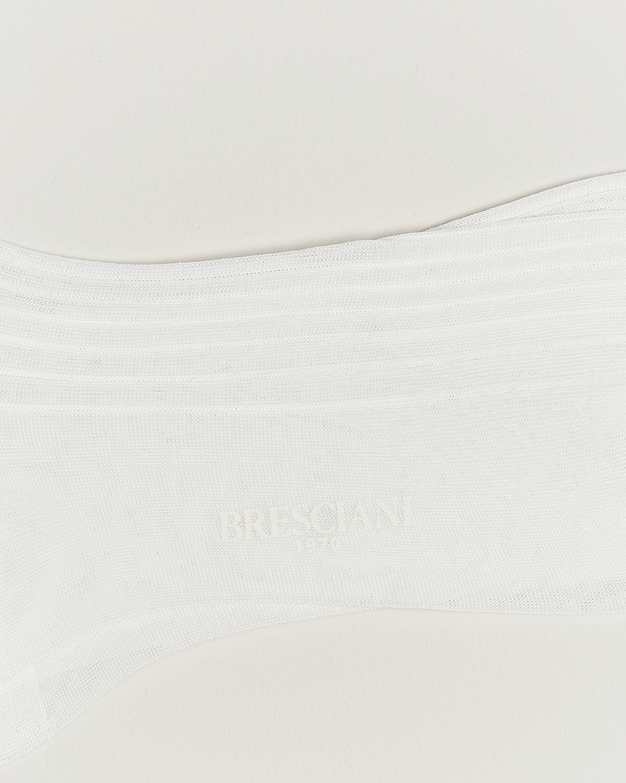 Herr | Bresciani | Bresciani | Cotton Ribbed Short Socks White