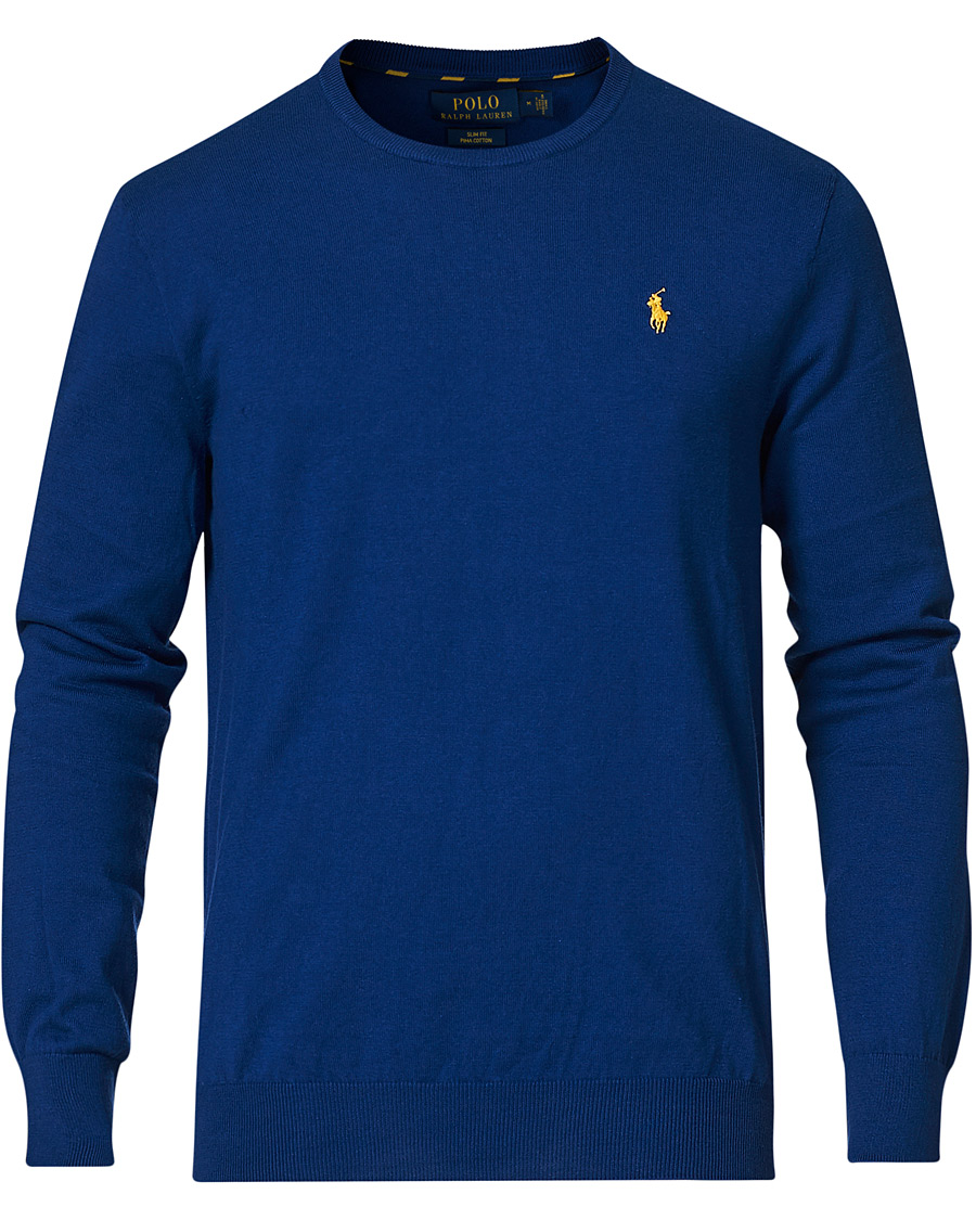 Polo Ralph 2024 Lauren navy pima cotton crewneck sweater