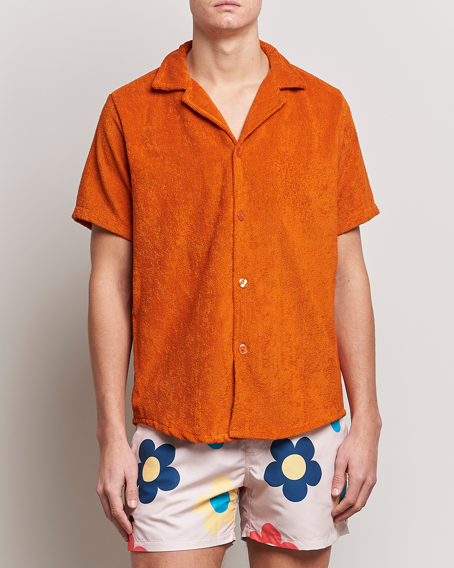 Herr | Kläder | OAS | Terry Cuba Short Sleeve Shirt Terracotta