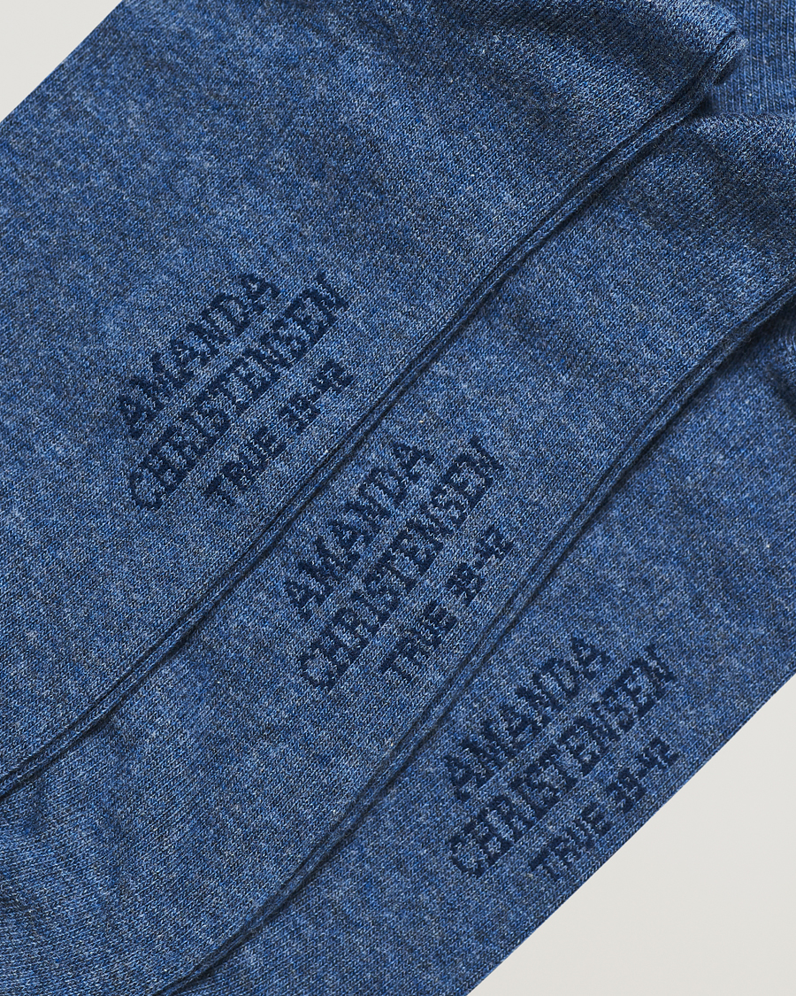 Herr | Underkläder | Amanda Christensen | 3-Pack True Cotton Socks Denim Blue